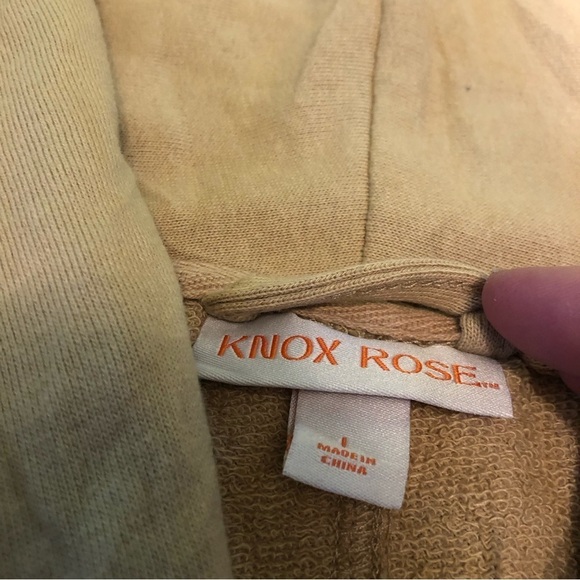 Knox Rose Beige Stretchy Shawl Neck Open Cardigan Sweater Pockets Womens Size 1 - Picture 5 of 8